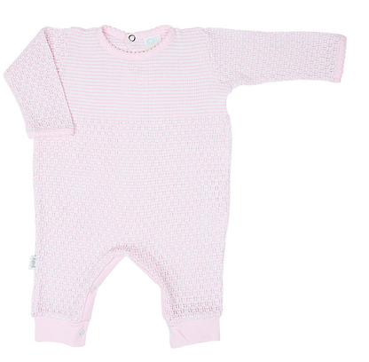 PatyKnit™ Solid Color Romper with Pima Trim