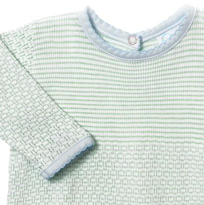 PatyKnit™ Solid Color Romper with Pima Trim