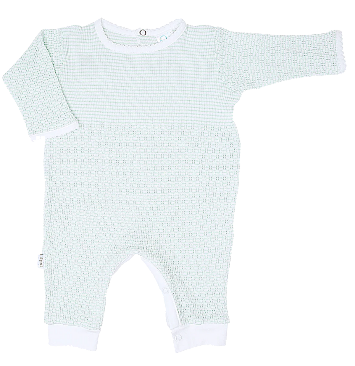 PatyKnit™ Solid Color Romper with Pima Trim