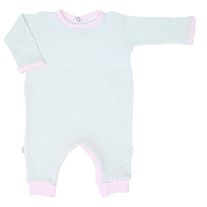 PatyKnit™ Solid Color Romper with Pima Trim