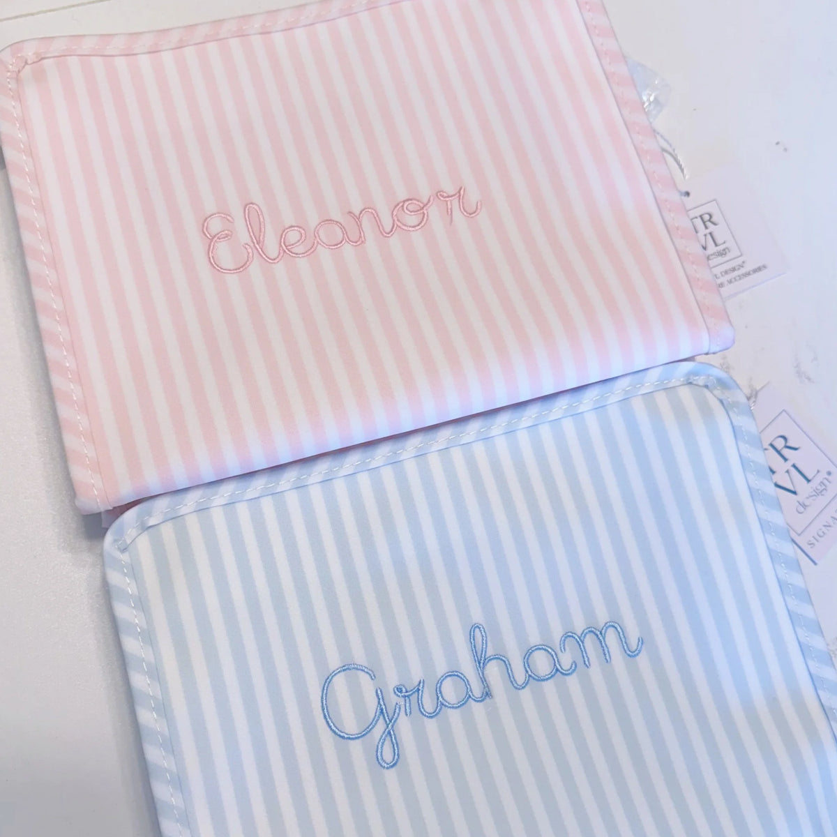 Pimlico Stripe Pink and Pimlico Stripe Blue
