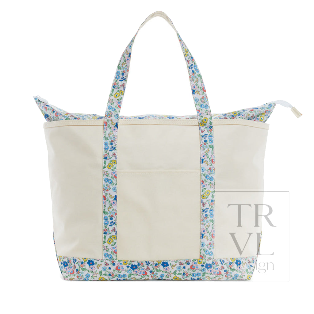 Natural with Posies Trim