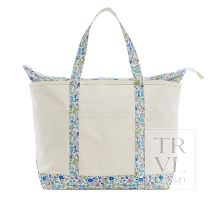 Natural with Posies Trim